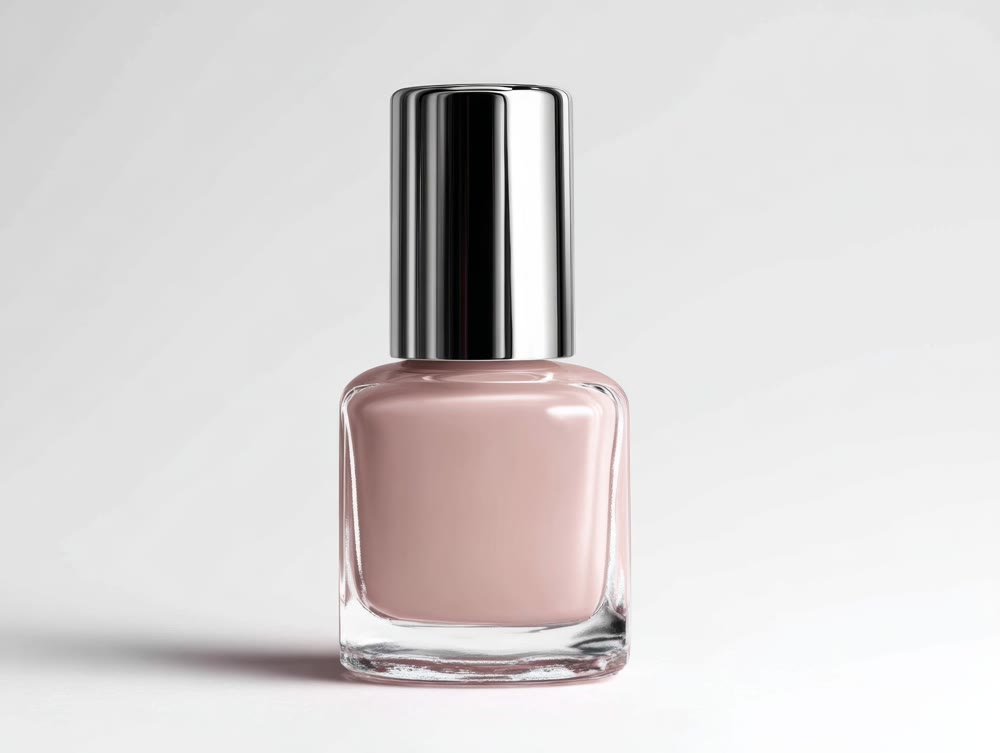 Charming depiction of salon style nail polish with chrome cap and soft colors used for trending beauty looks