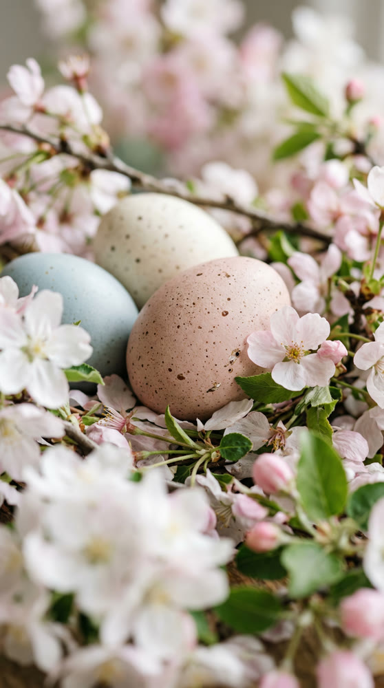 A multitude of painted Easter eggs. Visual aesthetics