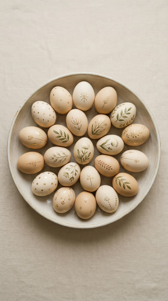 A multitude of painted Easter eggs. Visual aesthetics