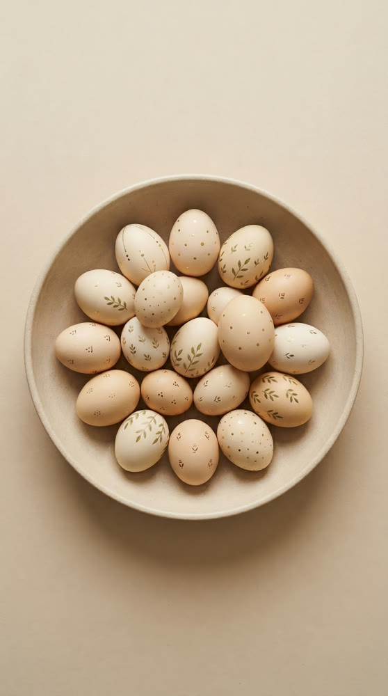 A multitude of painted Easter eggs. Visual aesthetics